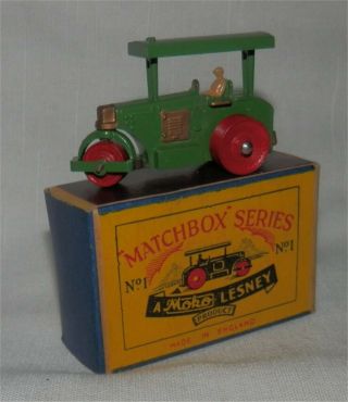 Rare SCRIPT BOX 1950s.  Matchbox Lesney 1 a Aveling Road Roller.  All 2