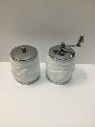 Vintage “rare” Milk Glass Salt And Pepper Shaker