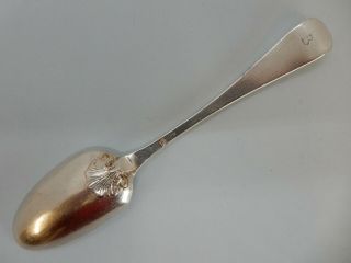 18th C.  Solid Silver Shell Back Hanoverian Teaspoon.  London.  