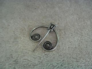 Celtic Style Scottish Solid Silver Kilt Pin