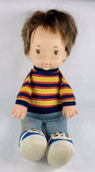 Vintage 1974 Fisher Price Lapsitter Joey Doll No Shoe Strings Has Stains
