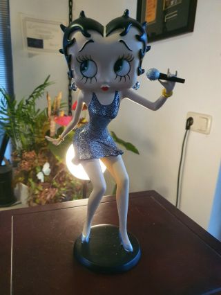 Extremely Rare Betty Boop As Sexy Singer In Blue Glitter Dress Figurine Statue