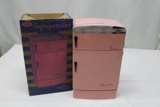 Rare Pink Vintage Wolverine No.  185 Tin Metal Toy Refrigerator