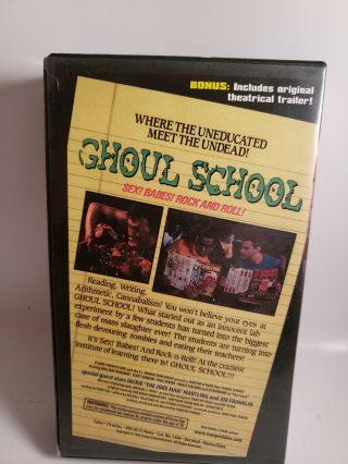 RARE Limited Edition Release Ghoul School VHS Horror Tempe Video 2