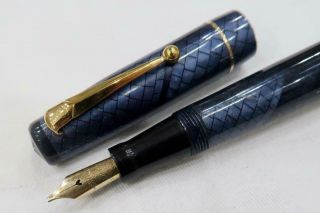 Swan Sm205/83,  Blue Black Snakeskin Mabie Todd Fountain Pen Rare Pen