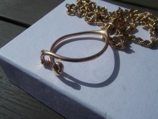 Very Rare Tiffany And Co 14ct Gold Wishbone Pendant