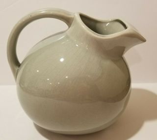 Tilted Ball Jug Pitcher By Cronin ? Light Gray Ice Lip Kitchen Collectible Usa