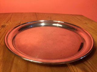 Vintage Silver Plated Epns Round Cocktail Serving Tray 30cm