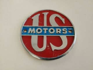 Vintage Rare Us Electric Motors Badge Emblem,  Us Motors Sign Decal Usa