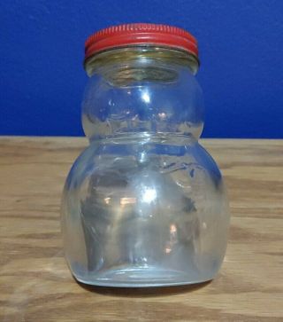 Rare Vintage 1940 or 1950 ' s Mr.  Peanut Planters Peanuts Glass Jar w/lid 3