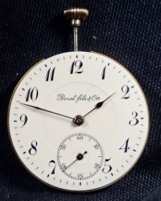 Borel Fils & Co Fine Swiss Pocket Watch Movement Circa 1900