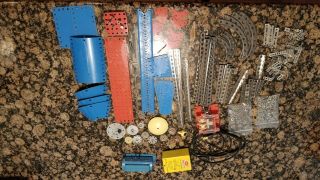 Rare Vintage Gilbert Erector Set Toy With Parts - Blue Metal Box