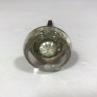 Vintage Antique Clear Crystal Glass Round Door Knob And Spindle