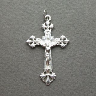 French Antique Religious Sterling Silver Crucifix Silver Jesus Christ Cross