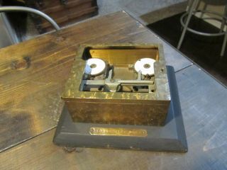 Vtg Sargent & Greenleaf Brass Bank Vault Time Lock Rare Dodge City Bank Antique
