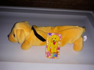 Lisa Frank Casey Yellow Dog Plush Pouch Zipper Bag Rare Htf Golden Retriever Toy