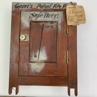 Very Rare Antique 1880 Joseph Grove Fire Proof Safe Door Canada Pat