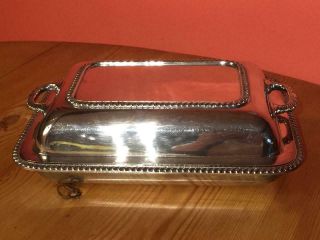 Antique William Suckling Epns Silver Plated Lidded Serving Dish With Handles