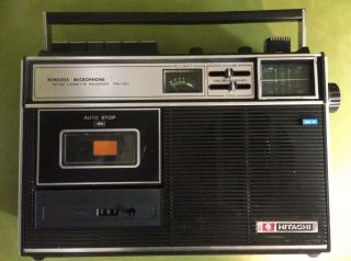 Rare Black Hitachi Trk - 1271 Portable Fm/am Radio Cassette Vintage Boombox