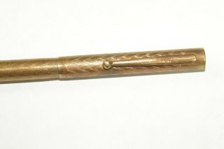 Rare Sheaffer No.  1 1910 ' s Gold Filled Fountain Pen Chevron Pattern w/ Clip 2