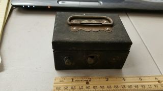 Vintage Dial Savings Bank Cash Metal Box W Handle