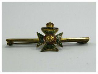 Antique gilt metal & enamel bar military brooch The Kings Royal Rifle Corps 2