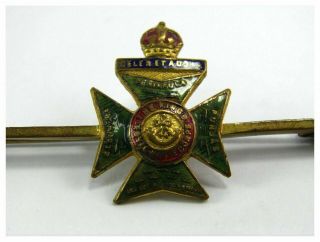 Antique gilt metal & enamel bar military brooch The Kings Royal Rifle Corps 3