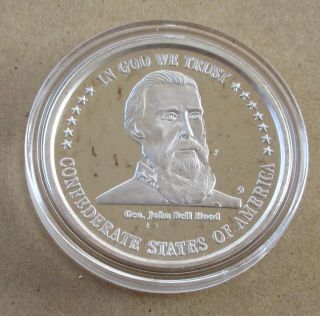 Confederate States Of America 1 Oz Silver Round General John Bell Hood Rare