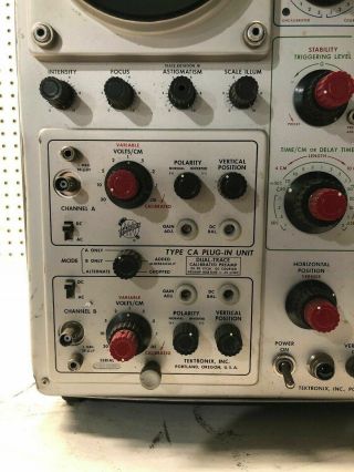 Vintage Tektronix Type 545B Oscilloscope w/ CA Plug In Unit COOL HAM RADIO RARE 6