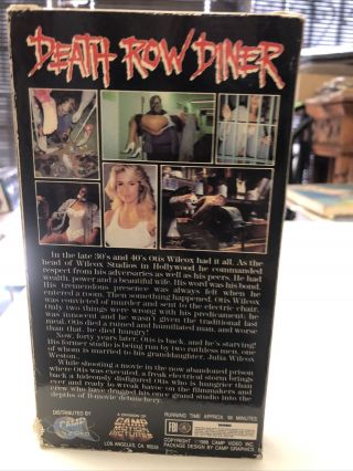 Cult Death Row Diner Vhs Horror Camp Motion Pictures Video Rare HTF OOP Unseen 3