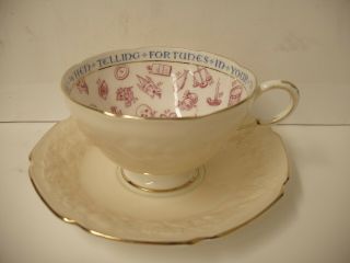Rare Paragon Fine China Fortune Teller Telling Teacup And Saucer