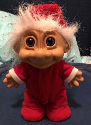 Russ Berrie Red Pajama Troll 9 " Doll Vintage Christmas
