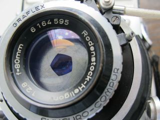 RARE Graflex XL Rodenstock - Heligon 80mm F2.  8,  Medium Format Range Finder Camera 4