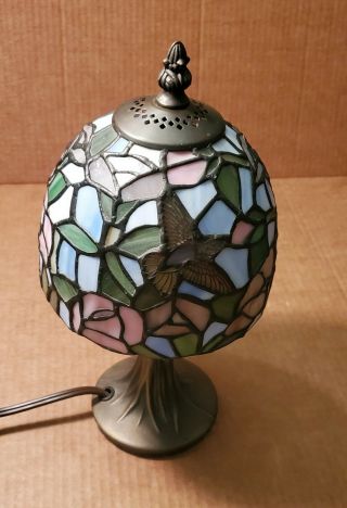 Art Deco Table Lamp Antique Glass Lamp W/ Shade 12 "