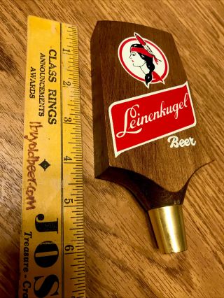 Rare 1970’s Leinenkugels Wood Indian Maiden Beer Tap Knob - Chippewa Falls,  Wi.