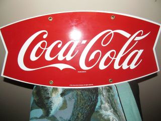 Rare Vintage Coca Cola Porcelain Sign " 1950 