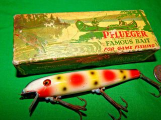 Glass Eye Pflueger Palomine Strawberry Spotted With Correct Box (top Only)