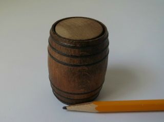 Vintage Dollhouse Miniature Wood Barrel With Lid Made In Japan Shackman Apple