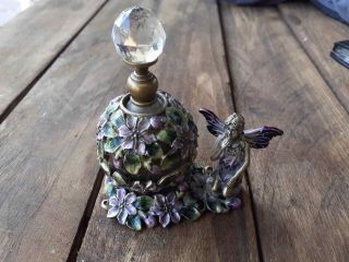 Rare Vintage Enamel Perfume Bottle Gift Home Decoration