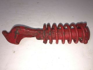 Vintage Coil Handle Wood Stove Lid Lifter Metal Cast Iron Burner 6 - 1/2 " Long Red