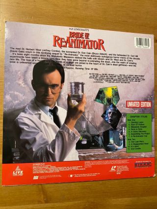 Bride Of Re - Animator Laserdisc LD RARE 2