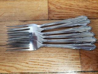 6 Antique Vintage Collectable Oneida Custom Stainless Steel Forks 7 " - Usa