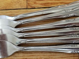 6 ANTIQUE VINTAGE COLLECTABLE ONEIDA CUSTOM STAINLESS STEEL FORKS 7 