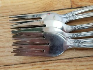 6 ANTIQUE VINTAGE COLLECTABLE WM.  A.  ROGERS STAINLESS STEEL FORKS 6 