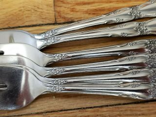 6 ANTIQUE VINTAGE COLLECTABLE WM.  A.  ROGERS STAINLESS STEEL FORKS 6 