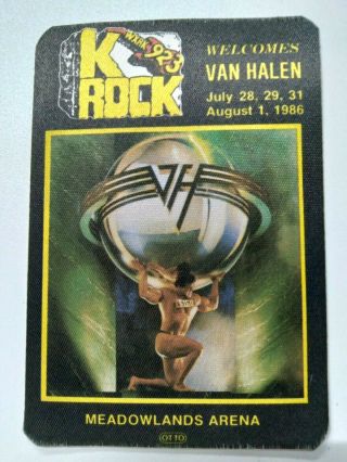 Van Halen Backstage Pass - 1986 Meadowlands Arena - Very Rare - 92.  3 K Rock Fm