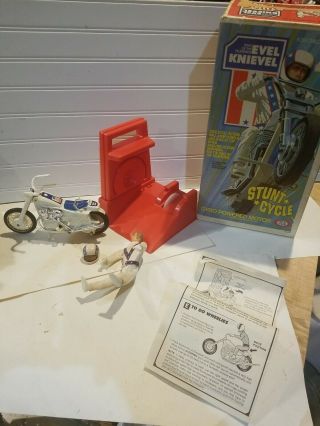 1973 Ideal Toy Evel Knievel Stunt Cycle,  Rare