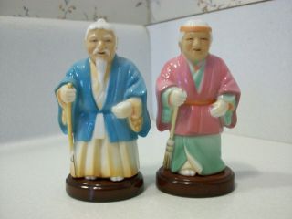 Vtg Japanese Arita Toshikane Porcelain Asian Man & Woman Statue Figure Figurines