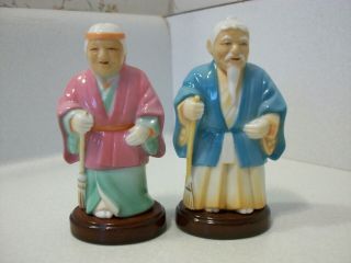 Vtg Japanese Arita Toshikane Porcelain Asian Man & Woman Statue Figure Figurines 2