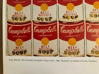 ANDY WARHOL 100 CAMPBELL ' S SOUP CANS LITHOGRAPH 1987 MAZZOTTA POSTER RARE 4